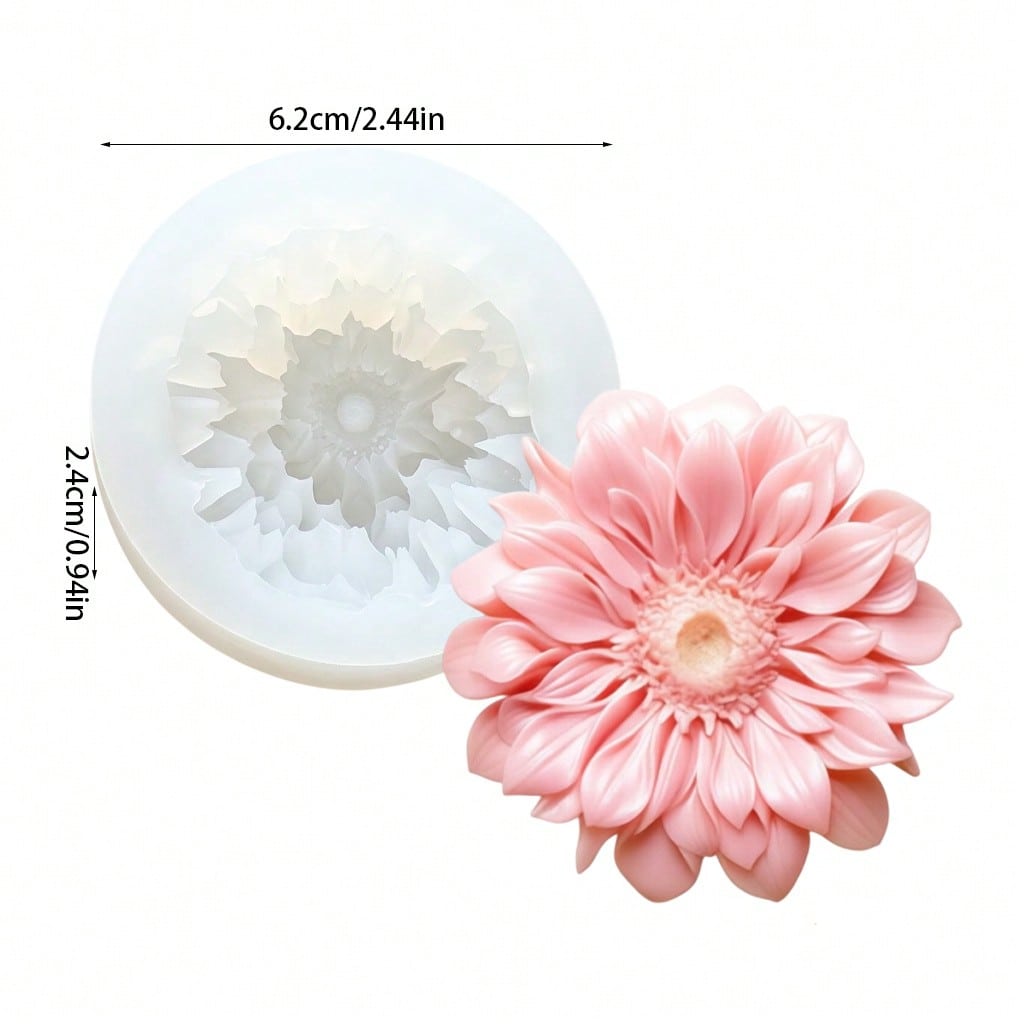 Candle Souvenir - Cetakan Lilin Silikon Gerbera 3D, Cetakan