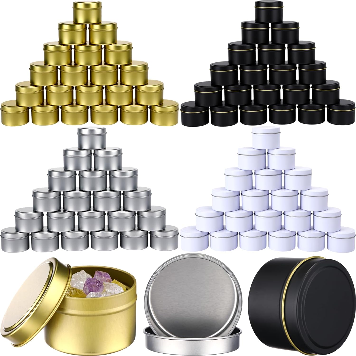 Metal Tin Lid 4Oz - 100 Pcs Kaleng Lilin 4oz dengan