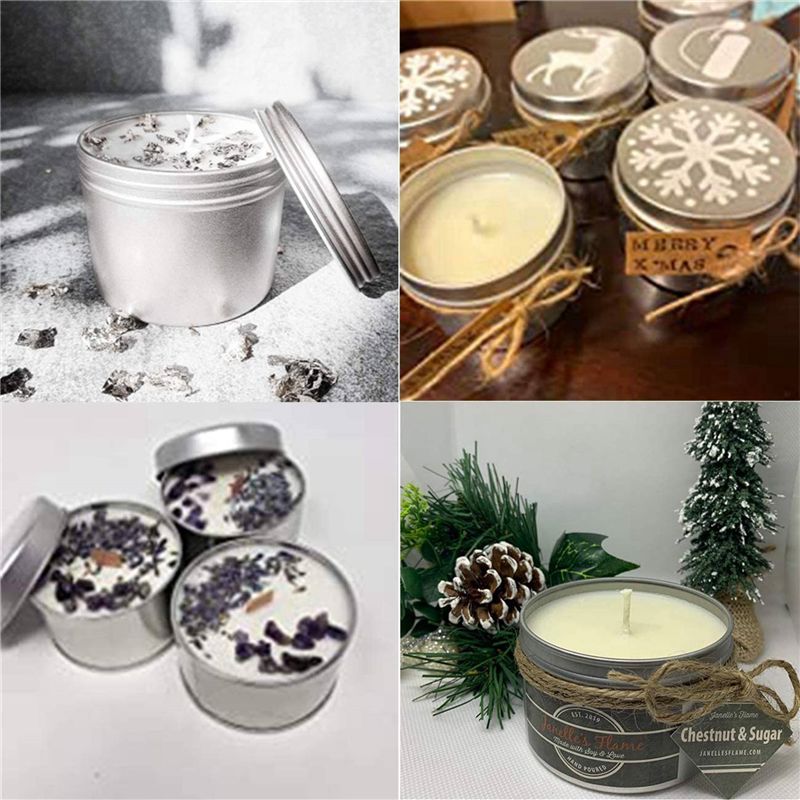 ABJN-24 Buah Kaleng Lilin Loga - Metal Tin Lid 4Oz ulasan dan harga