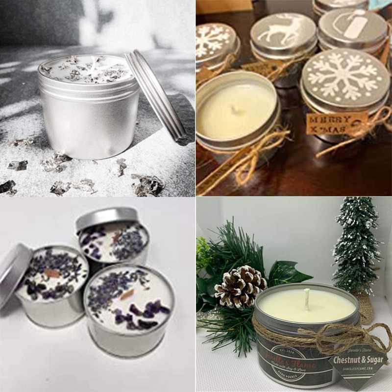 12Pcs Kaleng Lilin Logam 4Oz u - Metal Tin Lid 4Oz ulasan dan harga