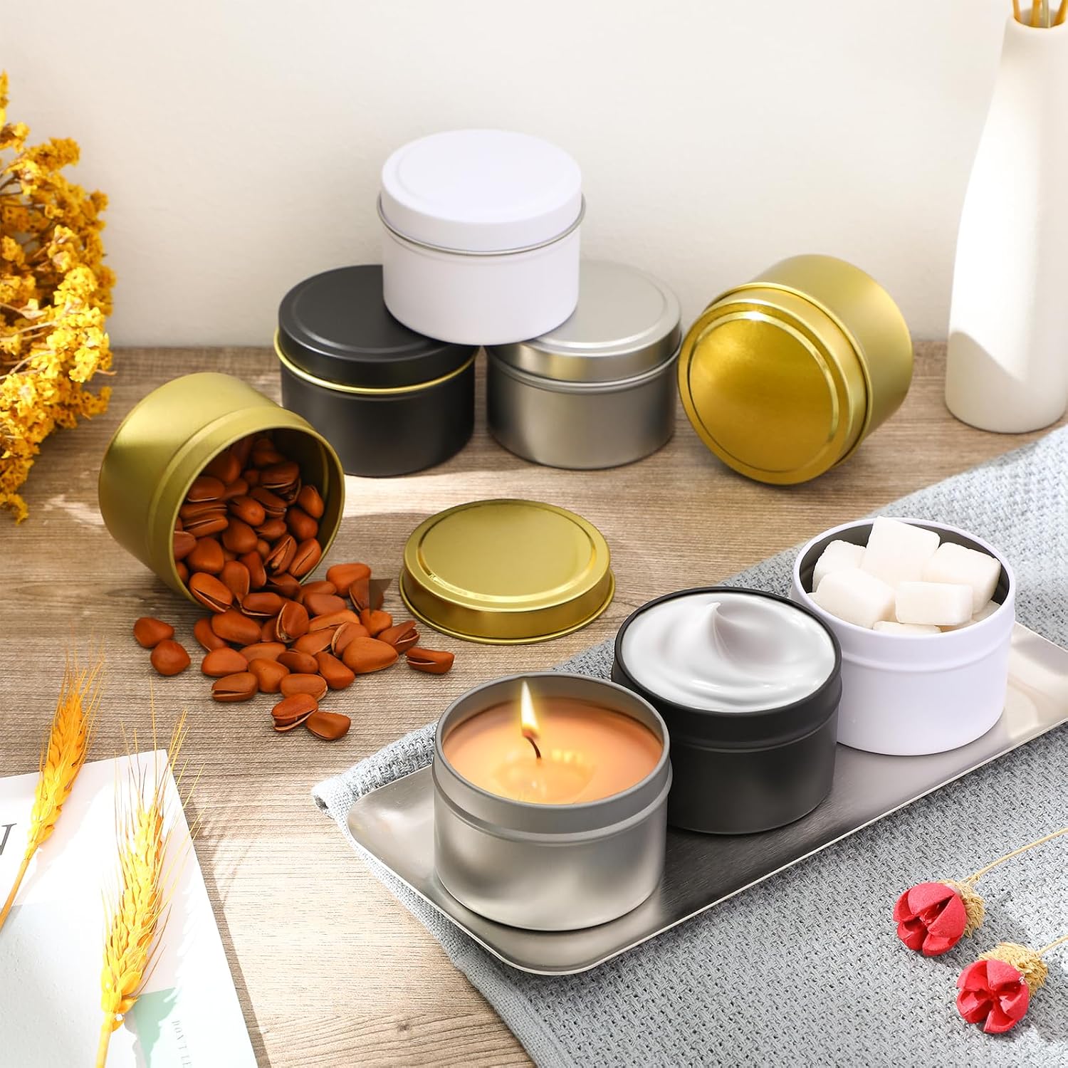 100 Pcs Kaleng Lilin 4oz denga - Metal Tin Lid 4Oz ulasan dan harga
